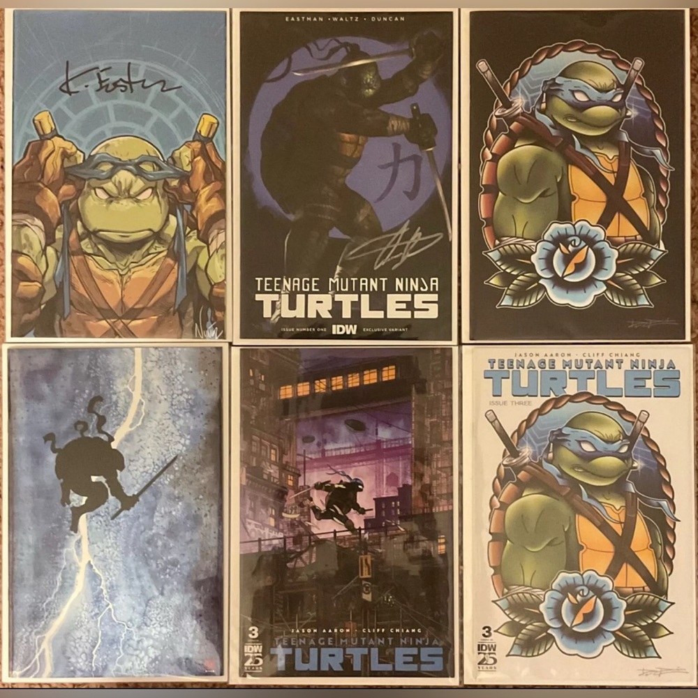 TMNT # 1 NYCC Dark Knight Foil, # 1 SDCC ,# 3, TMNT # 1 Leonardo Aaron Bartling